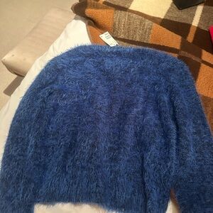 Cozy Blue Fuzzy Women's Sweater